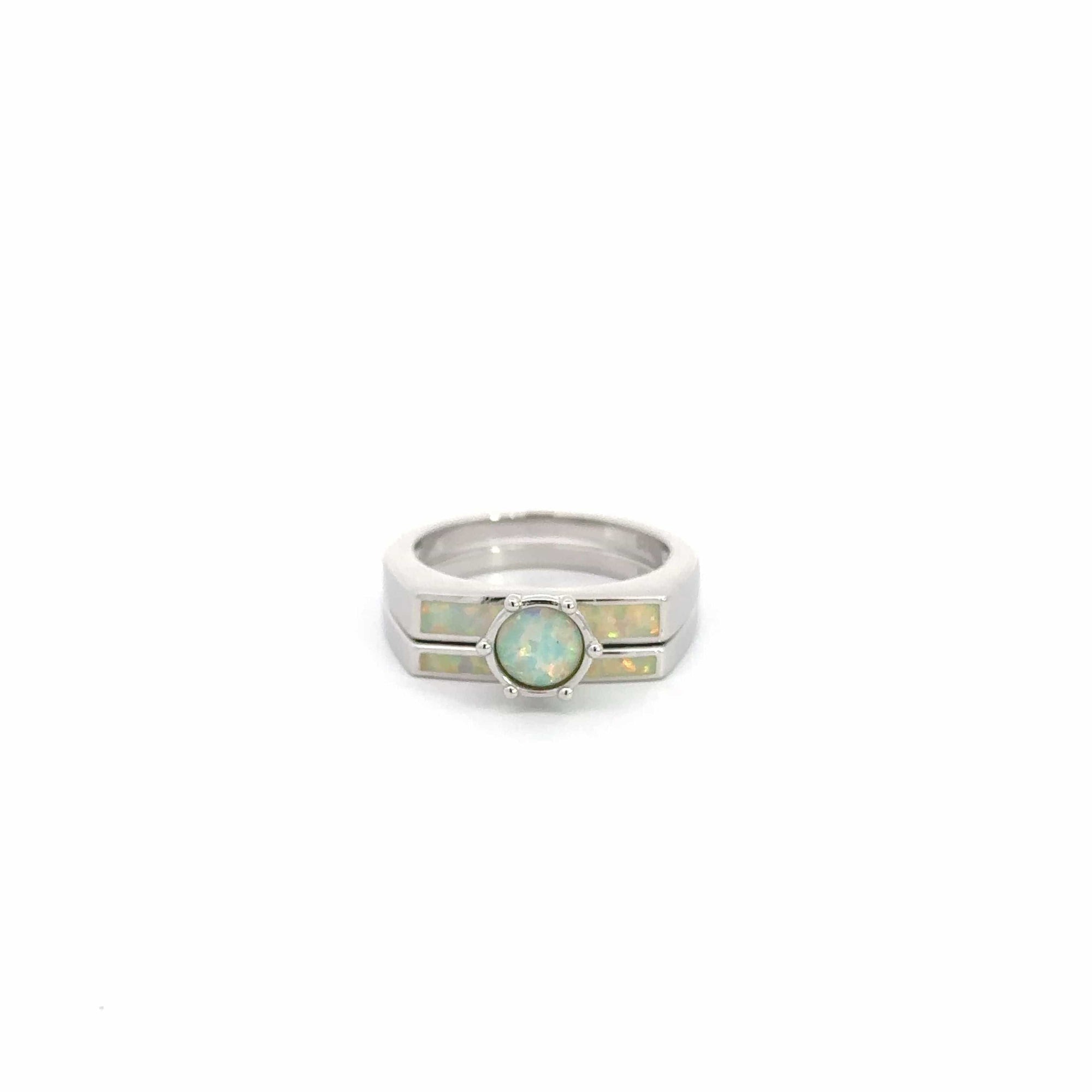 Baikalla Jewelry Sterling Silver Opal Ring Baikalla™ Sterling Silver Lab Created Opal Ring