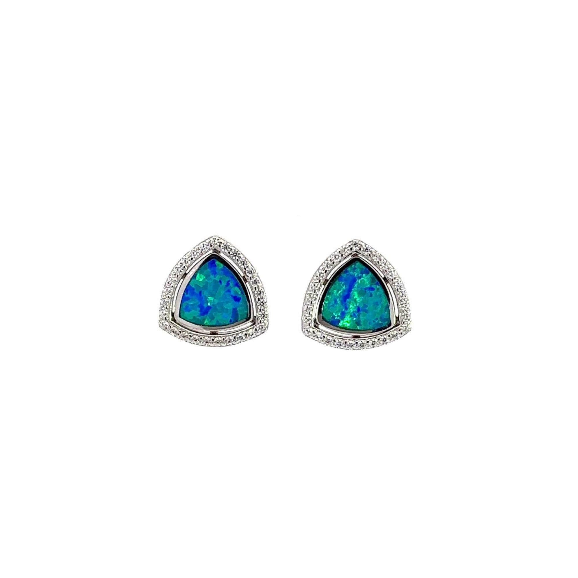 Baikalla Jewelry Gold Gemstone Earrings Baikalla™ Sterling Silver Natural Lab-Created Opal Earrings