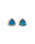 Baikalla Jewelry Gold Gemstone Earrings Baikalla™ Sterling Silver Natural Lab-Created Opal Earrings