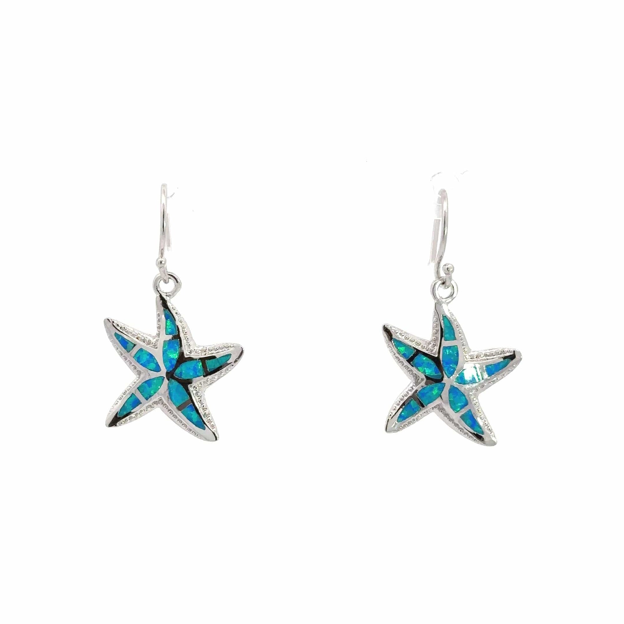 Baikalla Jewelry Gold Gemstone Earrings Blue Opal Baikalla™ Sterling Silver Natural Lab-Made Starfish Opal Dangle Earrings