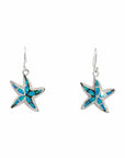 Baikalla Jewelry Gold Gemstone Earrings Blue Opal Baikalla™ Sterling Silver Natural Lab-Made Starfish Opal Dangle Earrings