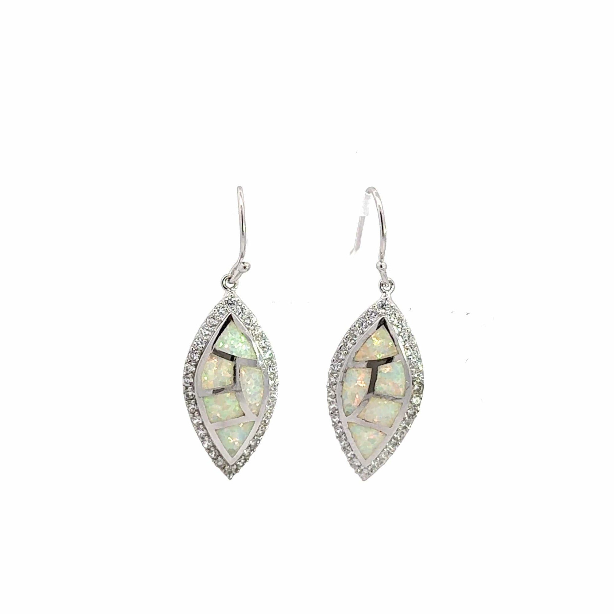 Baikalla Jewelry Gold Gemstone Earrings Baikalla™ Sterling Silver Natural Lab-Made Opal Dangle Earrings