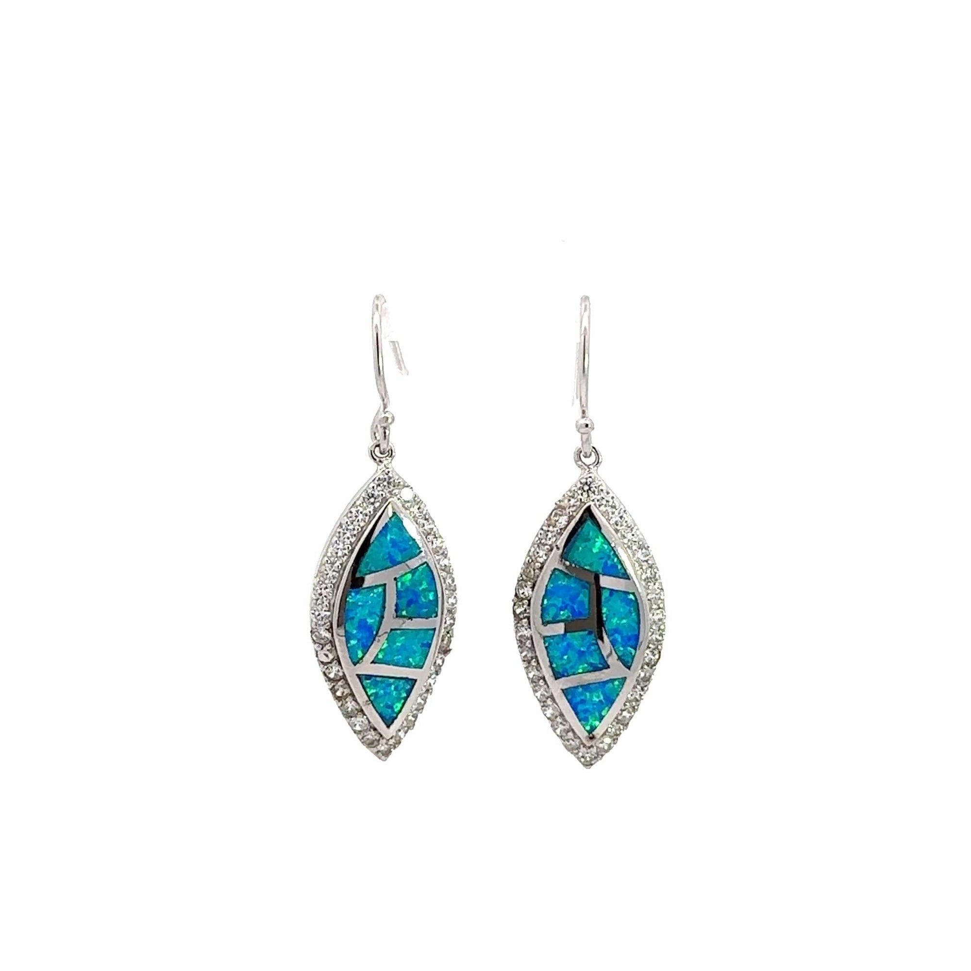 Baikalla Jewelry Gold Gemstone Earrings Baikalla™ Sterling Silver Natural Lab-Made Opal Dangle Earrings