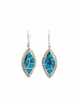 Baikalla Jewelry Gold Gemstone Earrings Baikalla™ Sterling Silver Natural Lab-Made Opal Dangle Earrings