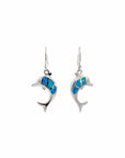 Baikalla Jewelry Gold Gemstone Earrings Copy of Baikalla™ Sterling Silver Natural Lab-Made Dolphin Opal Dangle Earrings