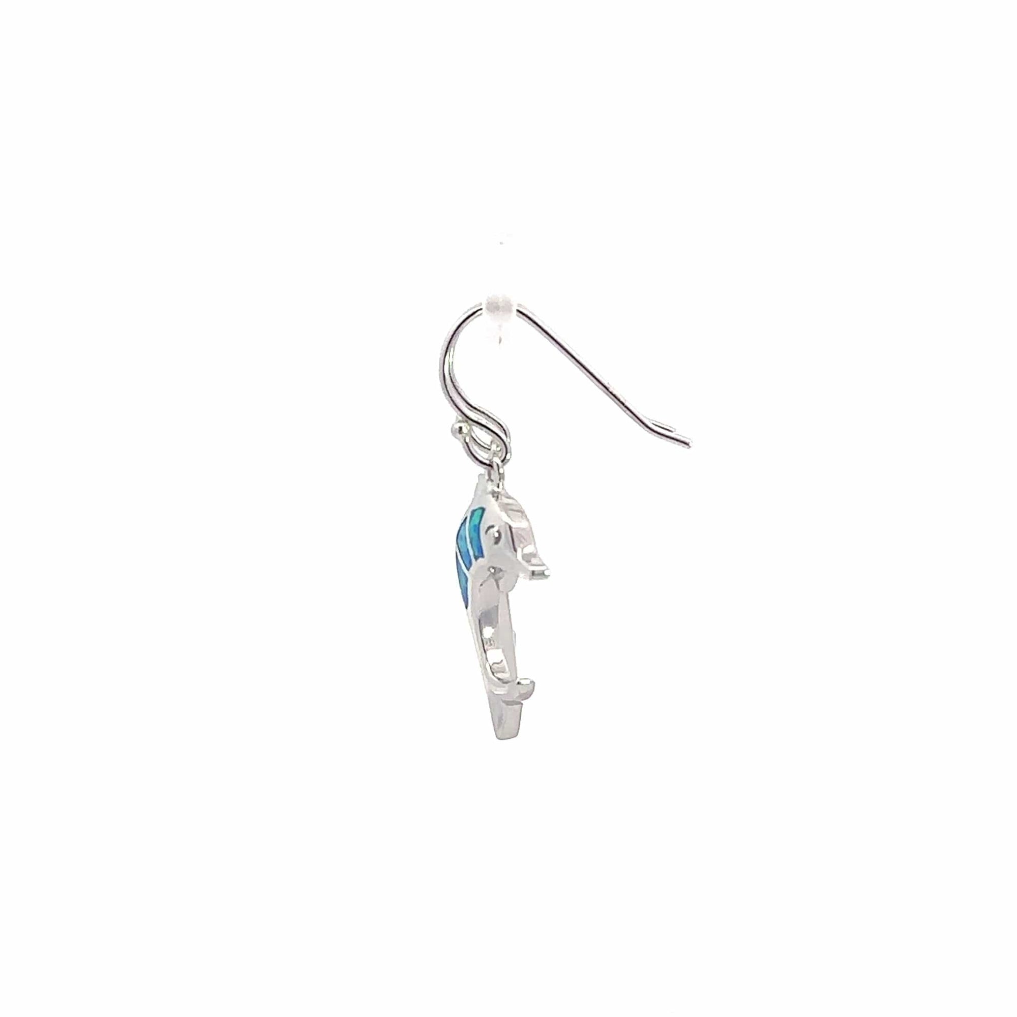 Baikalla Jewelry Gold Gemstone Earrings Copy of Baikalla™ Sterling Silver Natural Lab-Made Dolphin Opal Dangle Earrings