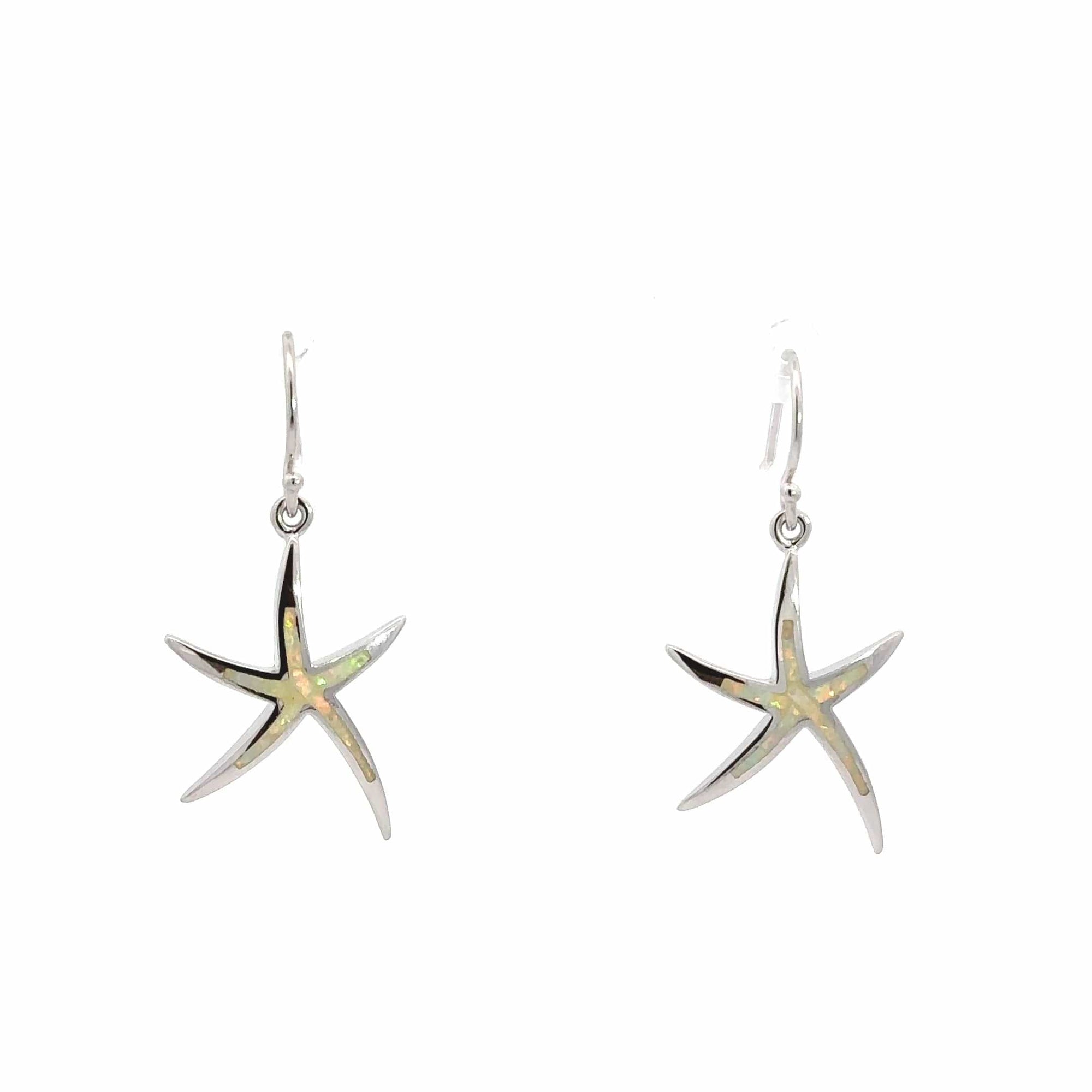 Baikalla Jewelry Gold Gemstone Earrings Baikalla™ Sterling Silver Natural Lab-Made Starfish Opal Dangle Earrings