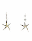 Baikalla Jewelry Gold Gemstone Earrings Baikalla™ Sterling Silver Natural Lab-Made Starfish Opal Dangle Earrings