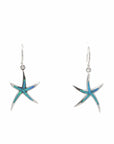 Baikalla Jewelry Gold Gemstone Earrings Baikalla™ Sterling Silver Natural Lab-Made Starfish Opal Dangle Earrings 286