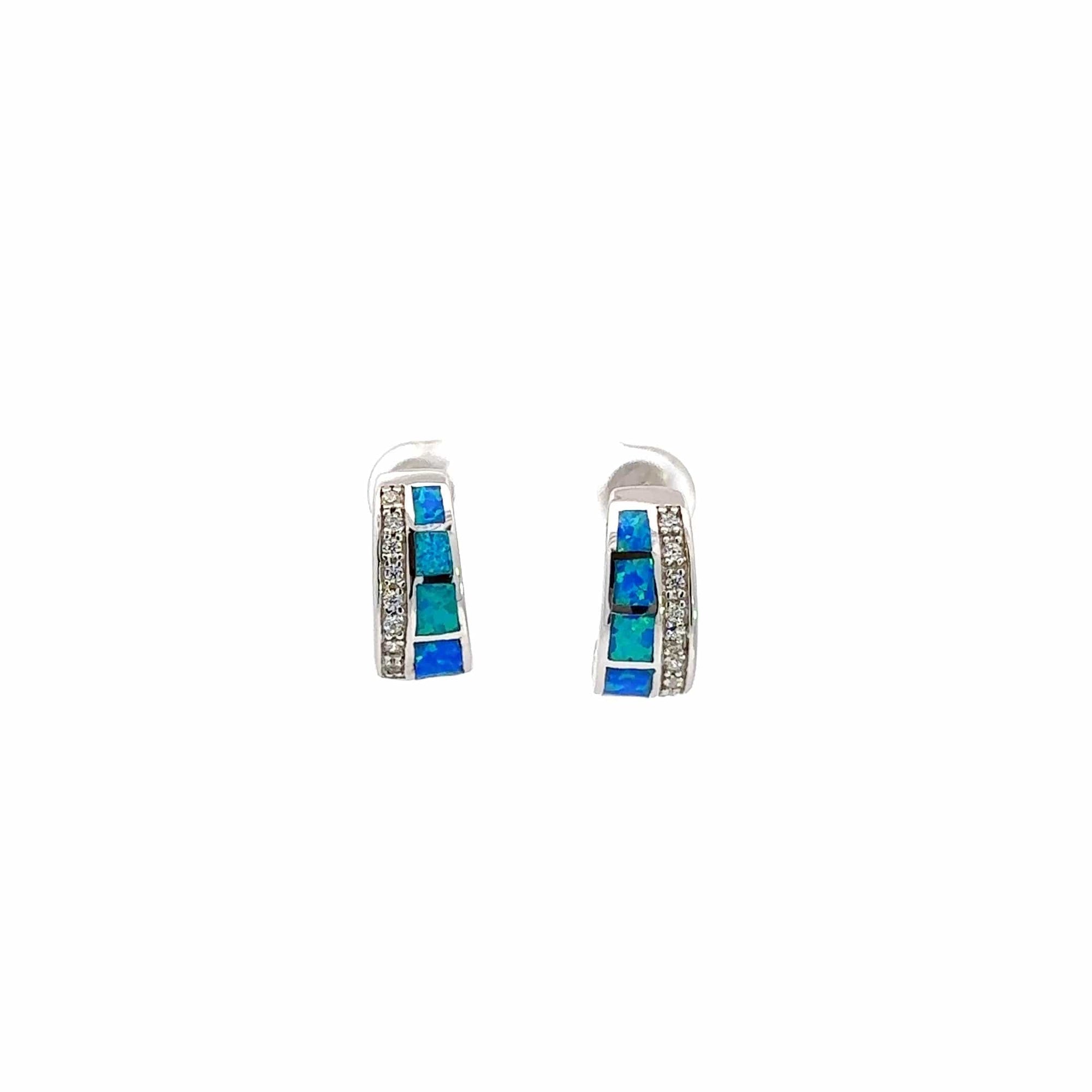 Baikalla Jewelry Gold Gemstone Earrings Baikalla™ Sterling Silver Natural Lab-Made Opal Earrings