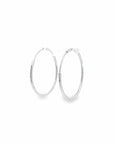 Baikalla Jewelry Silver Gemstone Earrings Baikalla 18k White Gold Dangle Diamond Cut Hoop Earrings