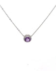 Baikalla Jewelry Silver Amethyst Necklace Amethyst Baikalla™ Classic Sterling Silver Natural Amethyst Garnet Topaz Necklace With CZ