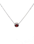 Baikalla Jewelry Silver Amethyst Necklace Garnet Baikalla™ Classic Sterling Silver Natural Amethyst Garnet Topaz Necklace With CZ