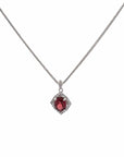 Baikalla Jewelry Silver Amethyst Necklace Baikalla™ Classic Oval Sterling Silver Natural Amethyst Citrine Garnet Topaz Necklace With CZ