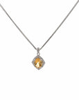 Baikalla Jewelry Silver Amethyst Necklace Baikalla™ Classic Oval Sterling Silver Natural Amethyst Citrine Garnet Topaz Necklace With CZ