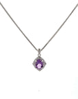 Baikalla Jewelry Silver Amethyst Necklace Amethyst Baikalla™ Classic Oval Sterling Silver Natural Amethyst Citrine Garnet Topaz Necklace With CZ