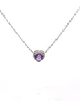 Baikalla Jewelry Silver Amethyst Necklace Amethyst Baikalla™ Classic Heart Sterling Silver Natural Amethyst Citrine Topaz Necklace With CZ