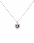 Baikalla Jewelry Silver Amethyst Necklace Amethyst Baikalla™ Classic Heart Sterling Silver Natural Amethyst Citrine Garnet Necklace With CZ