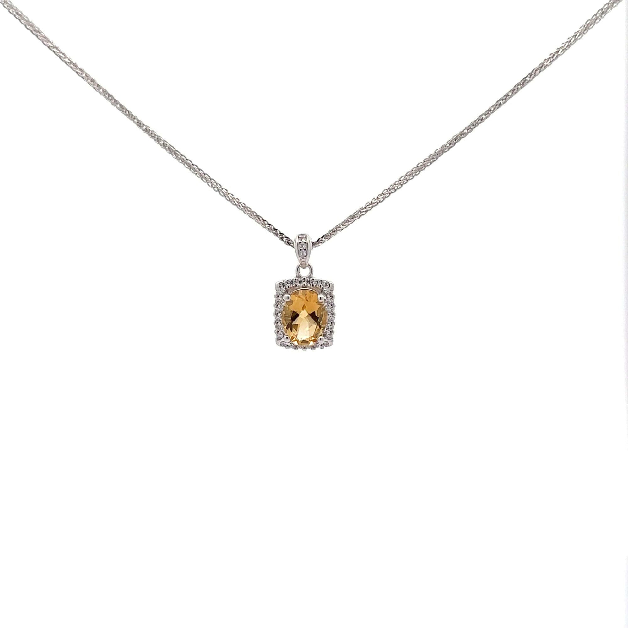 Baikalla Jewelry Silver Amethyst Necklace Citrine Baikalla™ Classic Sterling Silver Natural Amethyst Citrine Topaz Necklace With CZ