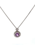 Baikalla Jewelry Silver Amethyst Necklace Amethyst Baikalla™ Classic Sterling Silver Natural Amethyst Citrine Necklace With CZ