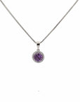 Baikalla Jewelry Silver Amethyst Necklace Amethyst Baikalla™ Classic Sterling Silver Natural Amethyst Citrine Garnet Necklace With CZ