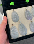 Baikalla 399 Natural Untreated Grade-A Jadeite Jade "Ru Yi" Necklace W/ Sterling Silver Bail