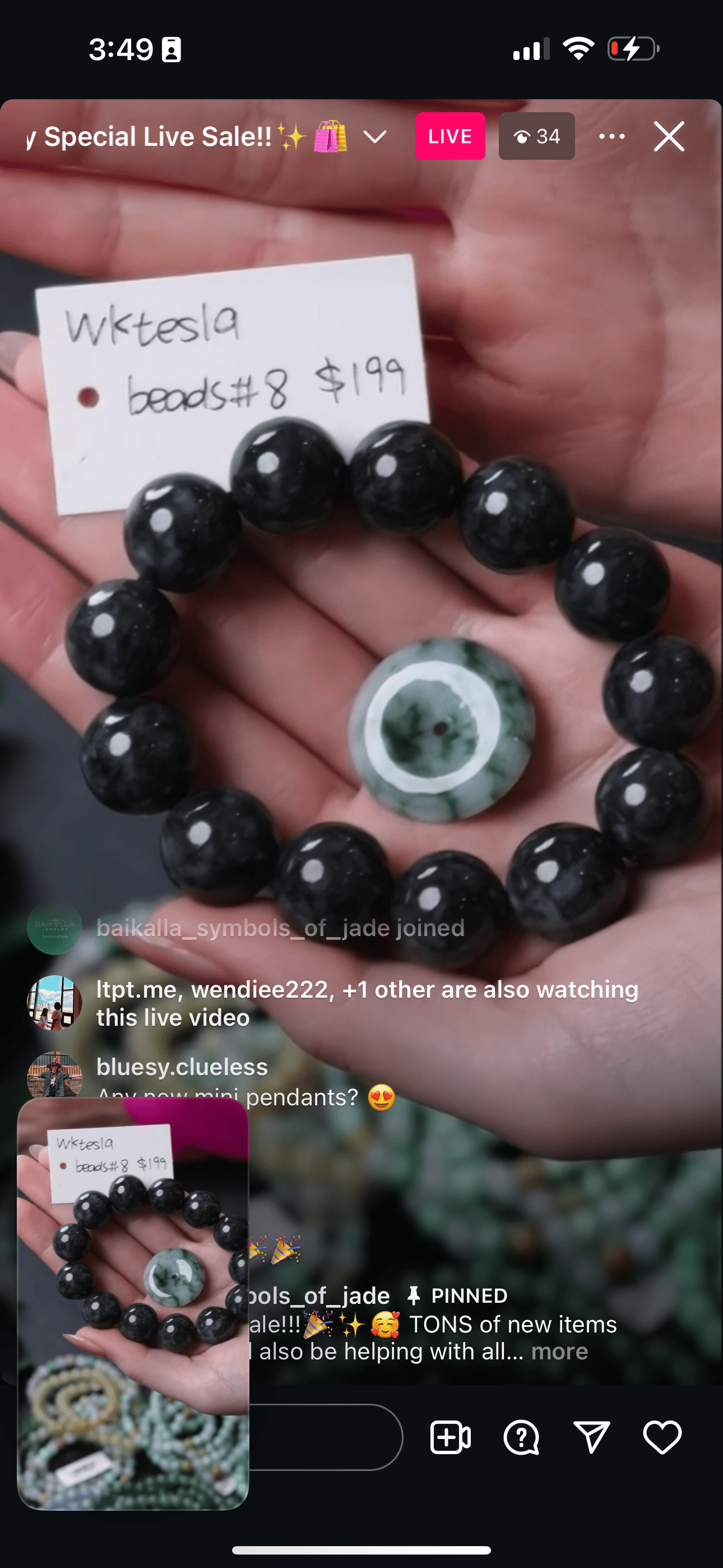 Baikalla IG Live "Natural Large WuJi Jadeite Jade Beads #8 " (Live Pick) (11/29/24)