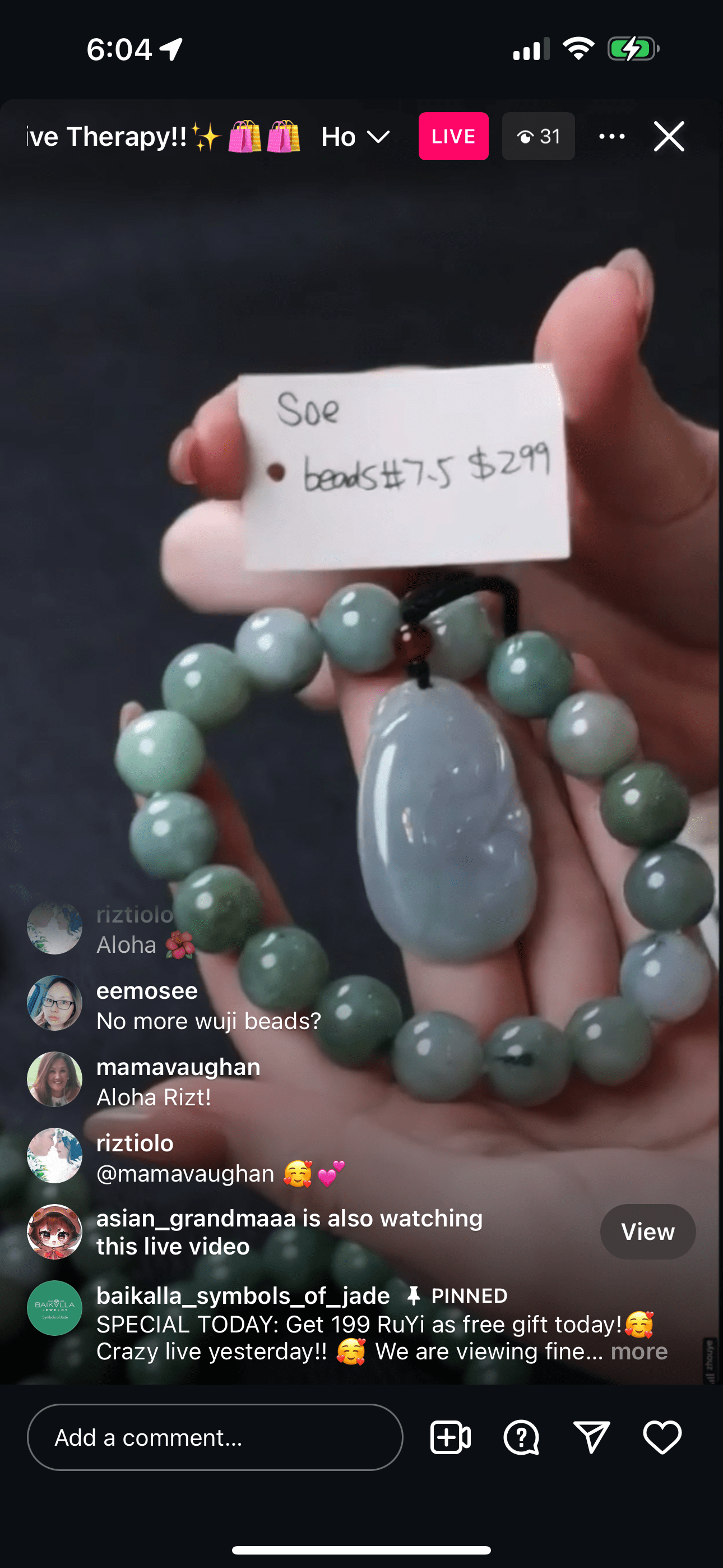 Baikalla IG Live "Natural Blueish Yellow Green Jadeite Jade Beads" (Live Pick) (12/11/24)