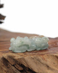 Baikalla Jewelry genuine jadeite carving W/ Large Jadeite B712.00ead Necklace Baikalla™ Pi Xiu Genuine Burmese Translucent Jadeite Jade PiXiu Pendant Necklace (FengShui Lucky)