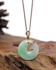 Baikalla Jewelry Gold Jadeite Pendant Pendant Only 18k Rose Gold Genuine Burmese Jadeite Constellation (Scorpio) Necklace Pendant