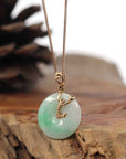 Baikalla Jewelry Gold Jadeite Pendant 18k Rose Gold Genuine Burmese Jadeite Constellation (Scorpio) Necklace Pendant