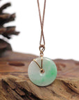 Baikalla Jewelry Gold Jadeite Pendant 18k Rose Gold Genuine Burmese Jadeite Constellation (Scorpio) Necklace Pendant