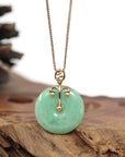 Baikalla Jewelry God Jadeite Necklace Pendant Only 18k Rose Gold Genuine Jadeite Constellation Horoscope (Libra) Necklace Pendant