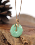 Baikalla Jewelry God Jadeite Necklace 18k Rose Gold Genuine Jadeite Constellation Horoscope (Libra) Necklace Pendant