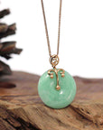 Baikalla Jewelry God Jadeite Necklace 18k Rose Gold Genuine Jadeite Constellation Horoscope (Libra) Necklace Pendant