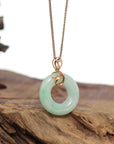 Baikalla Jewelry 18k Gold Jadeite Necklace Baikalla™ "Good Luck Birdie" 18k Rose Gold Genuine Burmese Jadeite Lucky Kou Kou Pendant Necklace