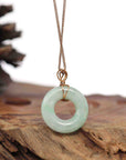 Baikalla Jewelry 18k Gold Jadeite Necklace Baikalla™ "Good Luck Birdie" 18k Rose Gold Genuine Burmese Jadeite Lucky Kou Kou Pendant Necklace