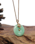 Baikalla Jewelry God Jadeite Necklace 18k Rose Gold Genuine Jadeite Constellation (Aquarius) Necklace Pendant