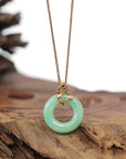 Baikalla Jewelry 18k Gold Jadeite Necklace Pendant Only Baikalla™ "Good Luck Birdie" 18k Rose Gold Genuine Burmese Jadeite Lucky Kou Kou Pendant Necklace With Ruby