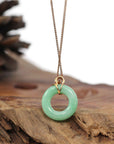 Baikalla Jewelry 18k Gold Jadeite Necklace Baikalla™ "Good Luck Birdie" 18k Rose Gold Genuine Burmese Jadeite Lucky Kou Kou Pendant Necklace With Ruby