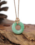 Baikalla Jewelry 18k Gold Jadeite Necklace Pendant Only Baikalla™ "Good Luck Birdie" 18k Rose Gold Genuine Burmese Jadeite Lucky Kou Kou Pendant Necklace With Ruby and Diamond