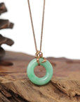 Baikalla Jewelry 18k Gold Jadeite Necklace Baikalla™ "Good Luck Birdie" 18k Rose Gold Genuine Burmese Jadeite Lucky Kou Kou Pendant Necklace With Ruby