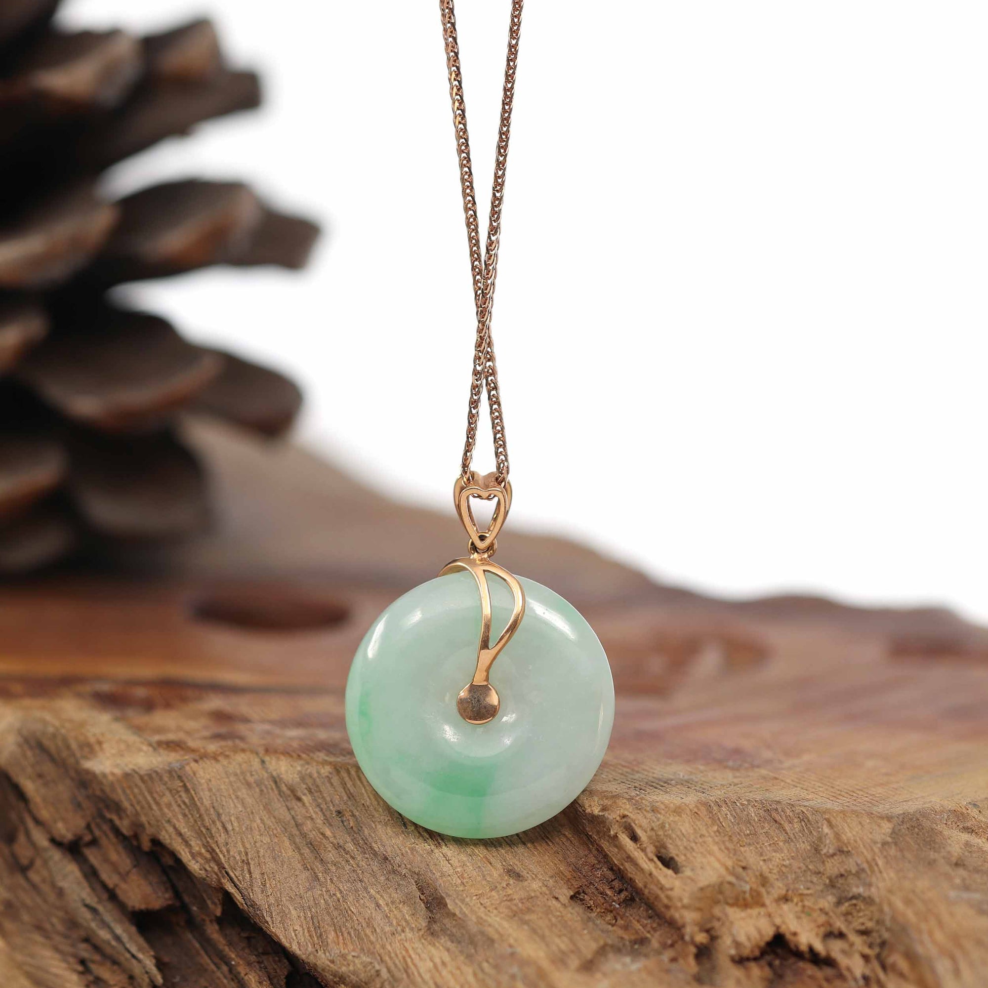 Baikalla Jewelry Jade Pendant 18k Rose Gold Genuine Burmese Jadeite Constellation (Aries) Necklace Pendant