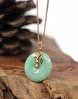 Baikalla Jewelry Gold Jadeite Necklace 18k Rose Gold Genuine Jadeite Constellation (Virgo) Necklace Pendant