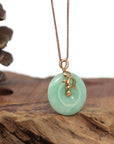 Baikalla Jewelry Gold Jadeite Necklace 18k Rose Gold Genuine Jadeite Constellation (Virgo) Necklace Pendant