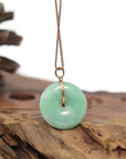 Baikalla Jewelry Gold Jadeite Necklace 18k Rose Gold Genuine Jadeite Constellation (Virgo) Necklace Pendant