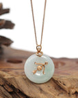 Baikalla Jewelry Gold Jadeite Pendant Pendant Only 18k Rose Gold Genuine Jadeite Constellation Horoscope (Sagittarius) Necklace Pendant With Diamonds