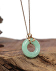 Baikalla Jewelry 18k Gold Jadeite Necklace Baikalla™ "Good Luck Birdie" 18k Rose Gold Genuine Burmese Jadeite Lucky Kou Kou Pendant Necklace With Ruby