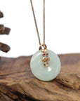 Baikalla Jewelry Gold Jadeite Pendant Pendant Only 18k Rose Gold Genuine Jadeite Constellation (Gemini) Necklace Pendant with Ruby