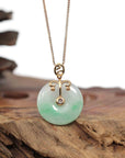 Baikalla Jewelry God Jadeite Necklace Pendant Only 18k Rose Gold Genuine Jadeite Constellation Horoscope (Libra) Necklace Pendant